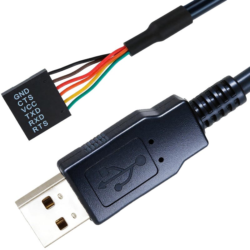 NITMTYOU USB to Serial TTL-232R-3V3 UART Converter Cable TTL 3.3V 6Pin Serial Cable +3.3V TTL Level UART Signals, Compatible with Windows Linux MAC OS, FT232 Chipset, 1.8m/5.9ft - Image 1